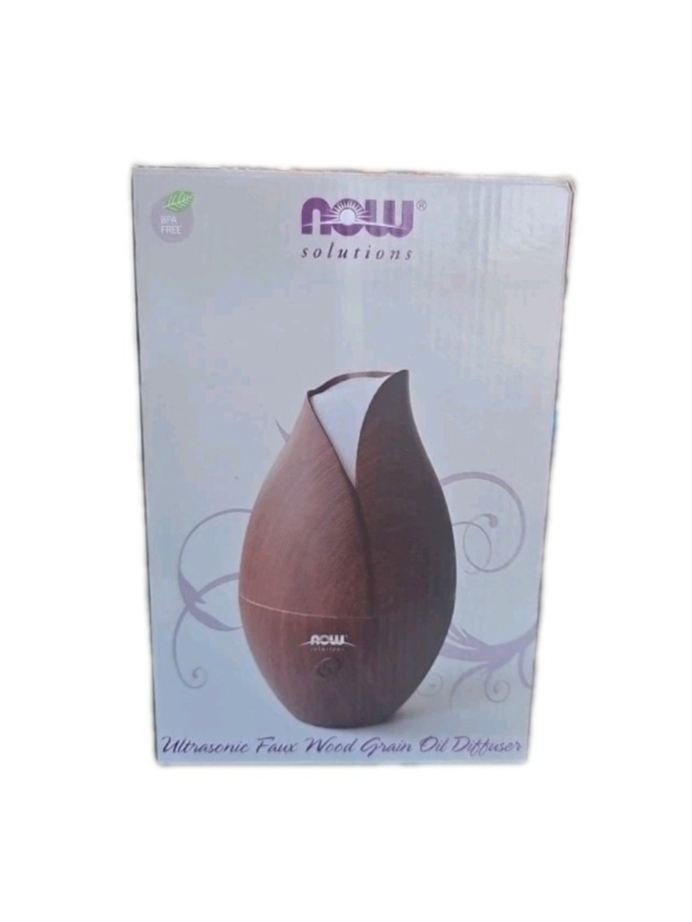 NOW Ultrasonic Faux Wood Grain‎ Essential Oil Diffuser EASY TO CLEAN, Quiet